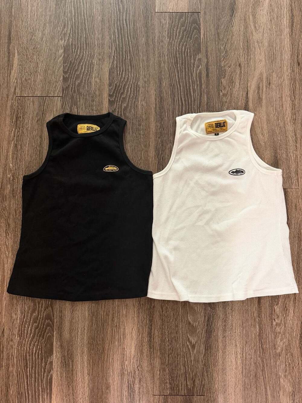 Corteiz Bolo Tank Top Size M Black and White 2-Pack Waffle Knit